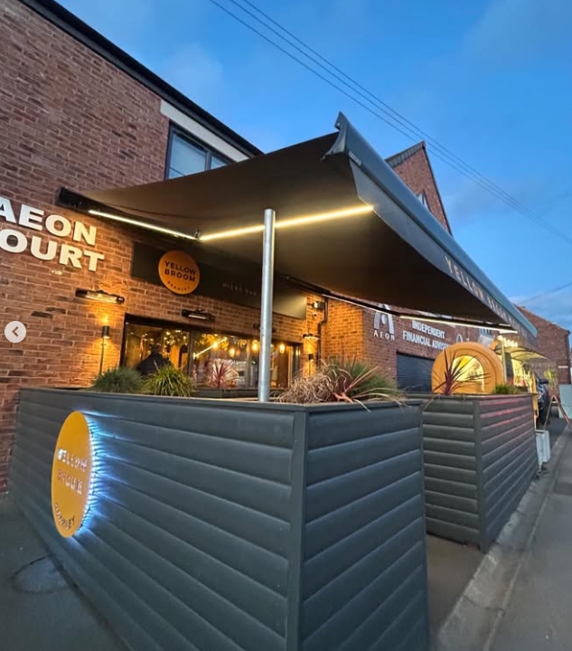 Awnings with lights by Shadem