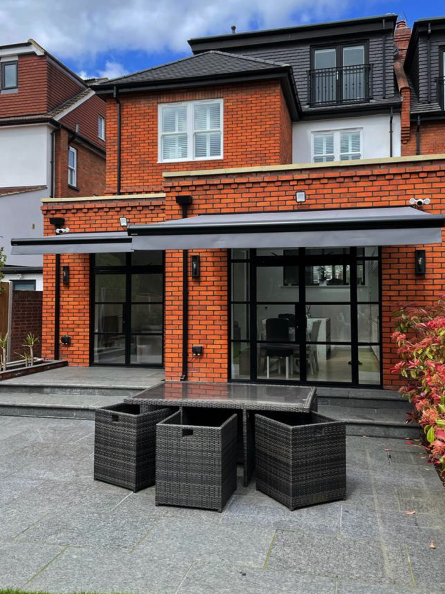 High-quality retractable awnings and shading solutions installed in a residential property in Birmingham by Shadem Solutions.